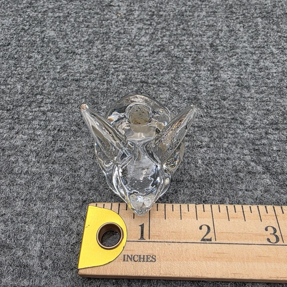 Vintage Clear Glass Bunny Rabbit‎ Figurine Candle Holder Votive Paperweight 2.5